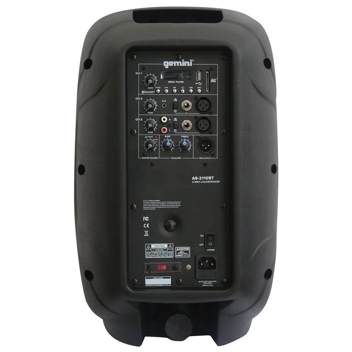 Gemini – AS-2110BT – Haut-parleur Bluetooth® actif 1000 watts de 10 pouces  : Nantel Musique