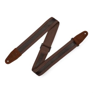 LEVY'S - MC2CG-BRN-DBR - Cotton Combo Guitar Strap – Brown Cotton with Dark Brown Leather Strip