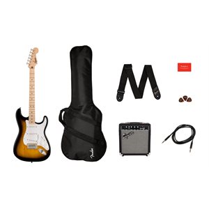 FENDER - Squier Sonic™ Stratocaster® Pack, Touche en érable, 2-Color Sunburst, Sac de transport, 10G - 120V