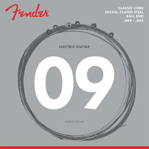 FENDER - CLASSIC CORE - CORDES DE GUITARE ÉLECTRIQUE Acier Nickelé - BALL ENDS - 09-42 