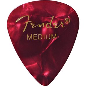 FENDER - 351 SHAPE PREMIUM CELLULOID PICKS - paquet de 12 médiators - moyen - Red Moto