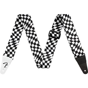 FENDER - Wavy Checkerboard Polyester Strap - Black / White