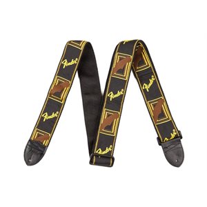 FENDER - 2'' Monogrammed Strap (Black / Yellow / Brown)