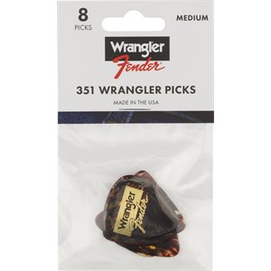 FENDER - Wrangler® Picks, 351 Shape, Tortoiseshell, ensemble de 8 pick