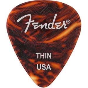 FENDER - 351 SHAPE WAVELENGTH - PICK en CELLULOÏD - mince - ensemble de 6 pick - Tortoise Shell