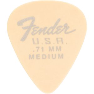 FENDER - DURA TONE DELRIN PICK - 351-SHAPE - 0.71mm - ensemble de 12 pick - Olympic White