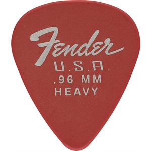 FENDER - DURA TONE DELRIN PICK - 351-SHAPE - 0.96mm - ensemble de 12 pick - Fiesta Red