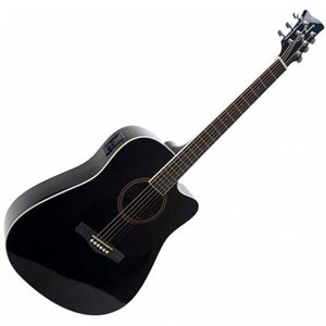 JAY TURSER - JTA524D-CE-BK - Guitare électrique acoustique Dreadnought W / Cutaway - Noir