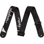 JACKSON - Sangle Jackson® avec logo blanc, noir, 2"