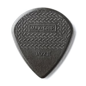 DUNLOP - 471P3C - Médiators de guitare Nylon Max-Grip Jazz III - Fibre de carbone Noir - ensemble de 6 pick