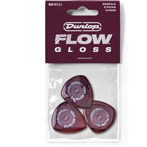 DUNLOP - 550P300 - Flow® Gloss Pick 3.0mm - Pack de 3