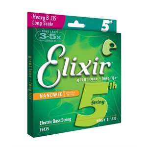 ELIXIR - 15435 - Corde simple pour guitare basse avec revêtement Nanoweb - Calibre .135 "B", longue échelle