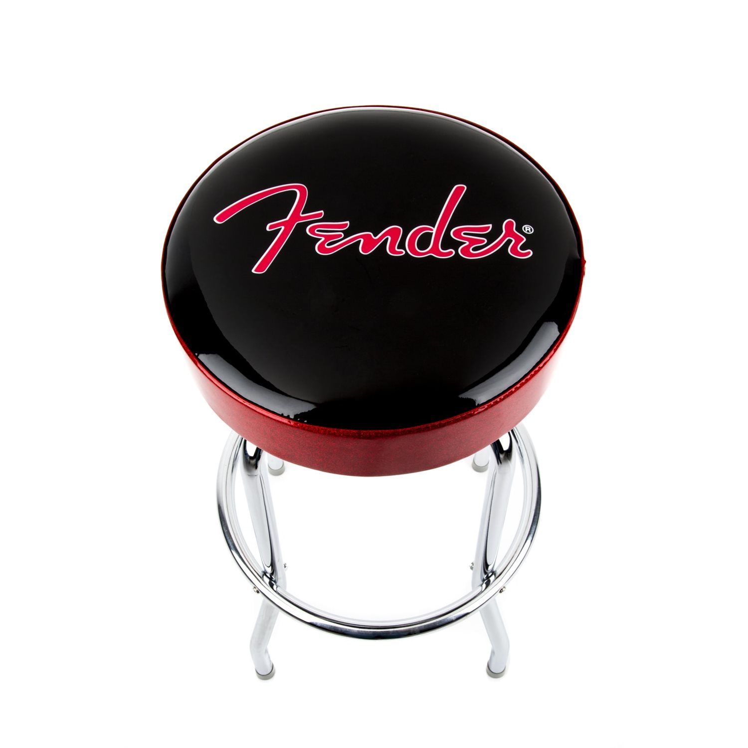 FENDER - Fender™ Tabouret de bar rouge scintillant avec logo, Black / Red Sparkle 30''