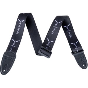 GRESTCH - Wing Logo Pattern Strap - Black with Gray Logos