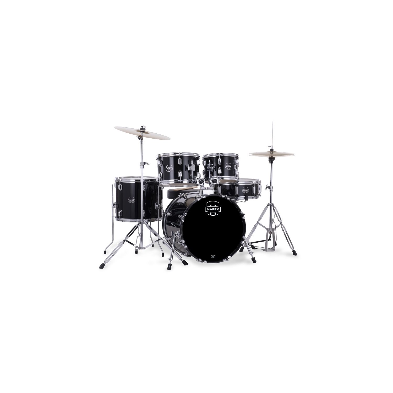 MAPEX - Ensemble de batterie Comet 5 pièces (18,10,12,14,SD) avec cymbales et quincailleries - Dark Black