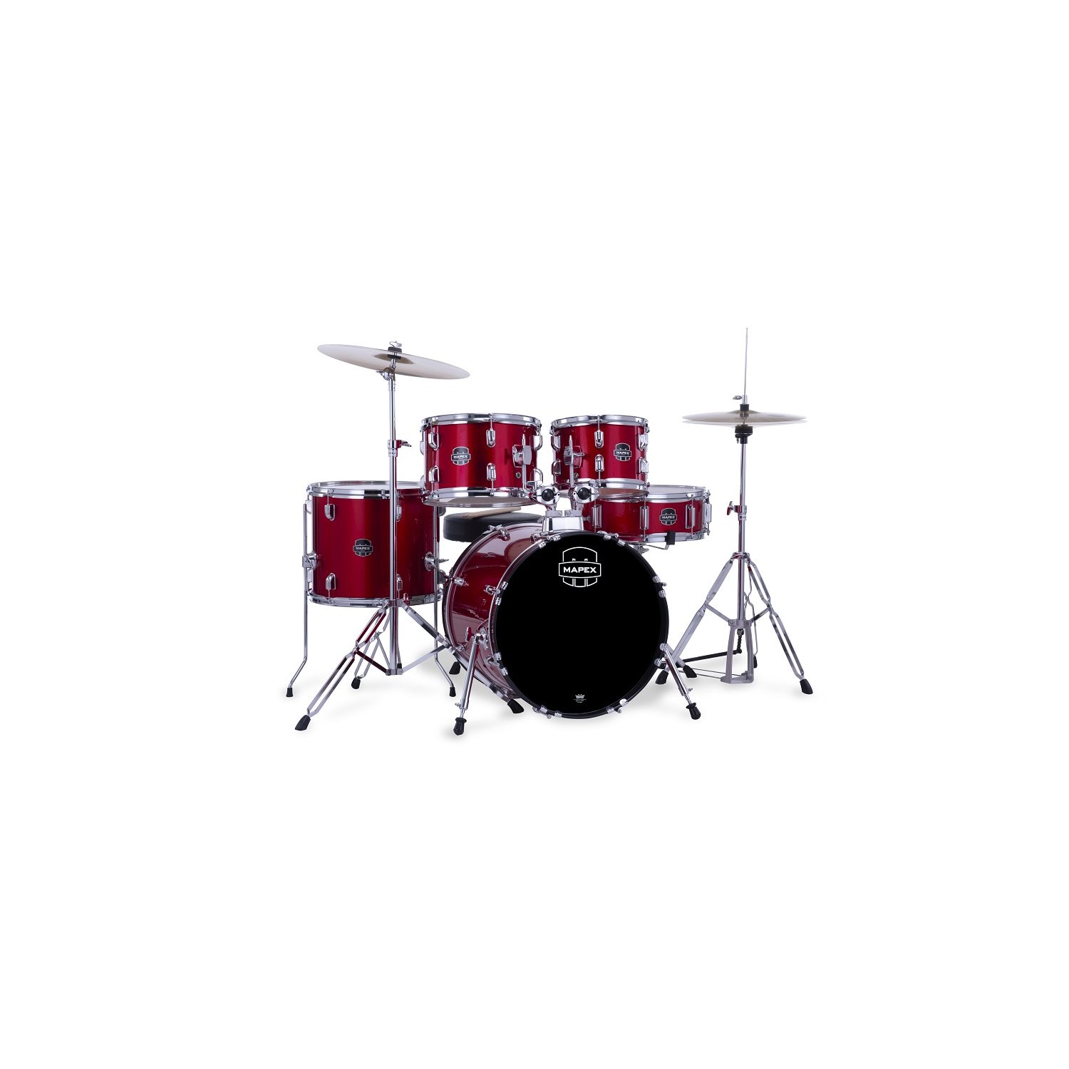 MAPEX - Ensemble de batterie Comet 5 pièces (20,10,12,14,SD) avec cymbales et quincailleries - Infra Red