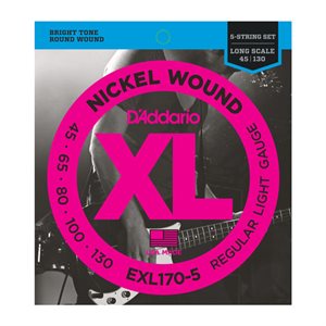 D'ADDARIO - EXL170-5 - electric bass strings - 5-string - 45-130