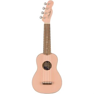 FENDER - Venice Soprano Ukulele - Manche en noyer - Shell Pink