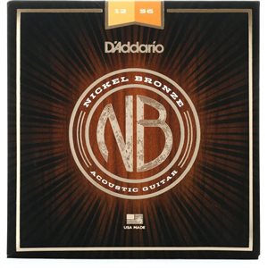 D'ADDARIO - NB1256 - cordes de guitare acoustique - Nickel Bronze - Light Top / Medium Bottom Set - 12-56