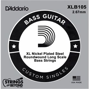 D'ADDARIO - XLB105 - Corde de basse à longue échelle enroulement nickel .105