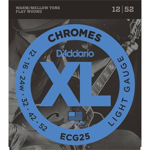 D'ADDARIO - ECG25 - cordes de guitare - flatwound - 12-52