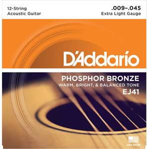 D'ADDARIO - EJ41 - cordes de guitare acoustique - 12 cordes - 9-45