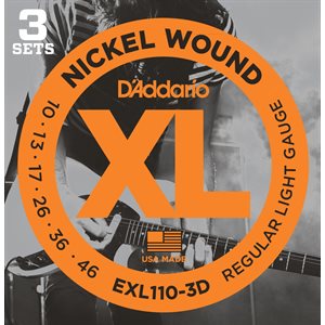 D' ADDARIO - EXL110-3D - electric guitar strings - 10-46 - 3 pack