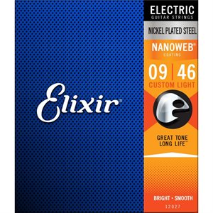 Elixir - 12027 - Cordes de guitare électrique avec revêtement Nanoweb - 9-46