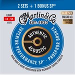 MARTIN - MA540PK3 - Authentic SP Acoustic Guitar Strings - Phosphor Bronze - 12-54 - 3 Pack