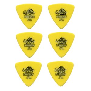 DUNLOP - 431P.73 - Médiator de Guitare Triangulaire Jaune Tortex® de 0,73 mm - ensemble de 6 pick