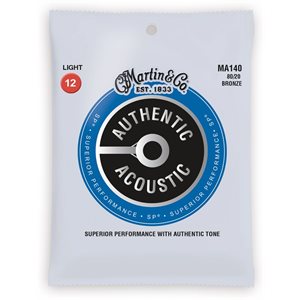 MARTIN - MA140 - Cordes de guitare acoustique SP 80 / 20 Bronze Authentic - 12-54