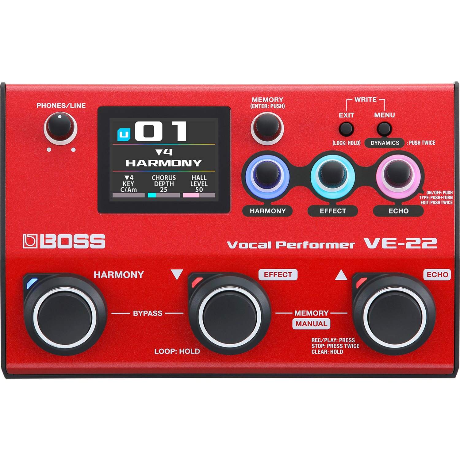 BOSS - VE-22 - Vocal Effects and Looper Pedal